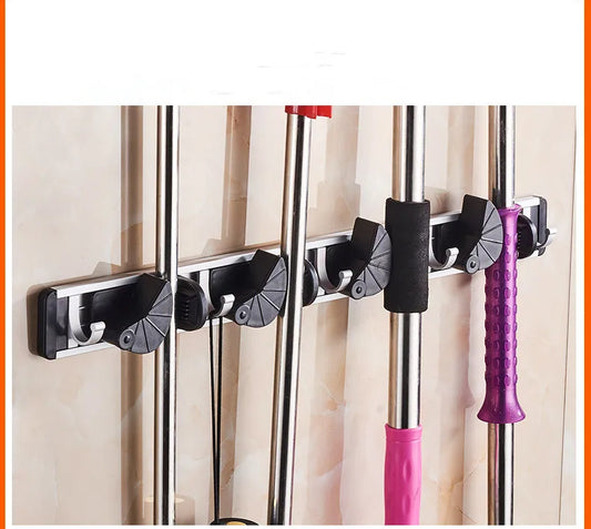 1PC Wall Mounted Storage Mop Holder Brush Broom Hanger Storage Rack Organizer Mounted Accessory Hanging Cleaning Tools NG 001