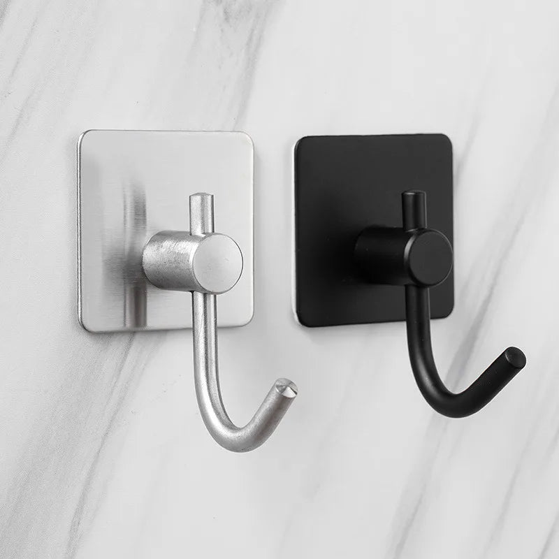 Self Adhesive Wall Hooks Door Key Holder Clothes Coat Hanger Bathroom Towel Holder Kitchen Storage Rack Shelf Bag Organizer