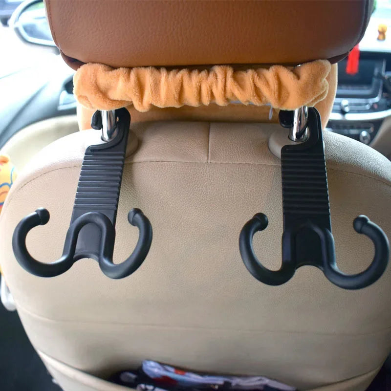 2 pcs Car SUV Seat Headrest Hooks Back Hanger Holder Hang Bag Handbag Universal Vehicle Storage Organizer Drop Car Accessories