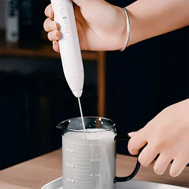 2 in 1 USB Rechargeable Electric Egg Beater Mini Blender Whiskey Coffee Mixer Gadgets for Home Double Head Milk Baking Mixer Bar