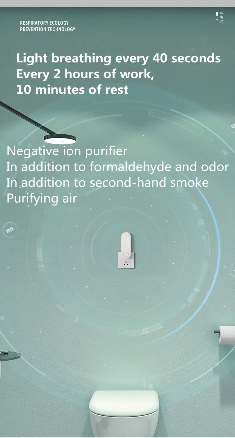 Portable Air Purifier Anion Air Purification Air Freshener Ionizer Cleaner Dust Cigarette Smoke Remover Toilet Deodorant