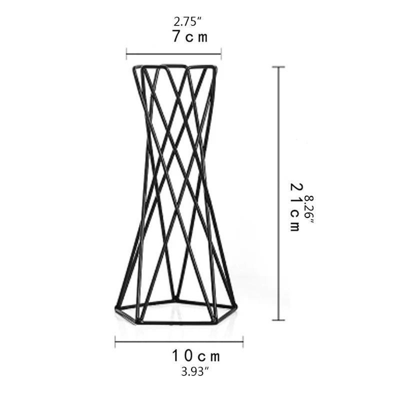 P82D Nordic Air Plant Holder Metal Flower Pot Stand Geometric Iron Tillandsia Holder